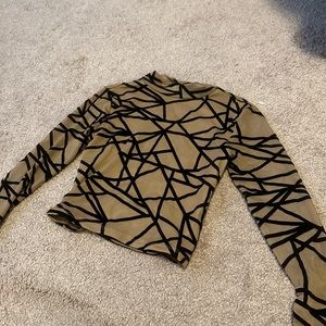 Sheer back crop top, long sleeve. From Vestique, size small